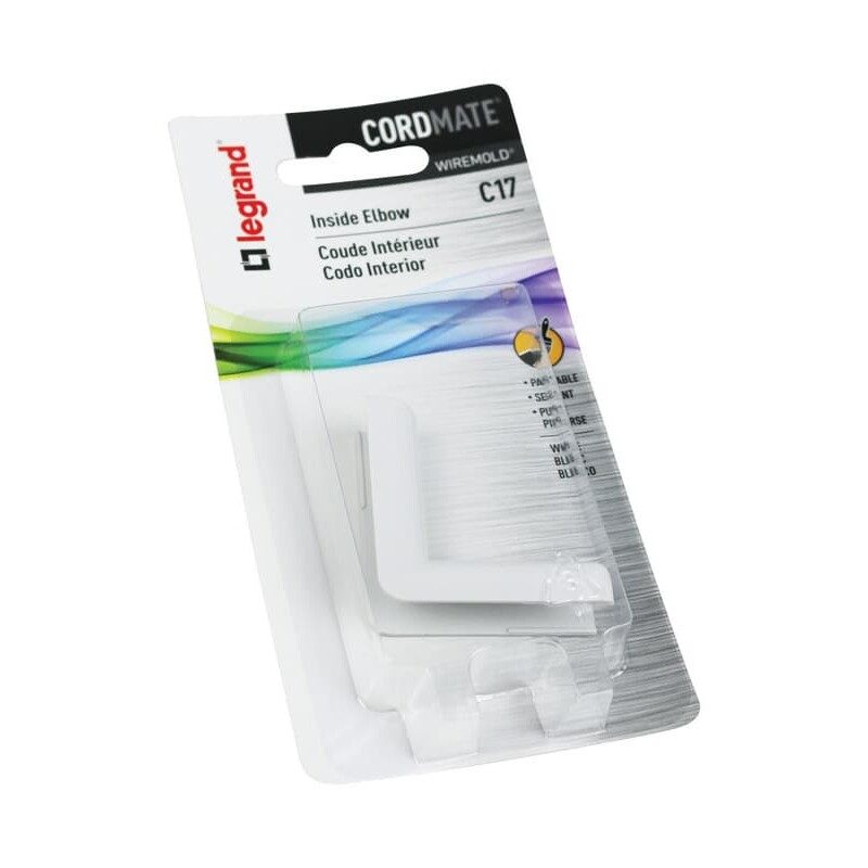 Legrand CordMate 1.63 in. L Inside Elbow 1 pk