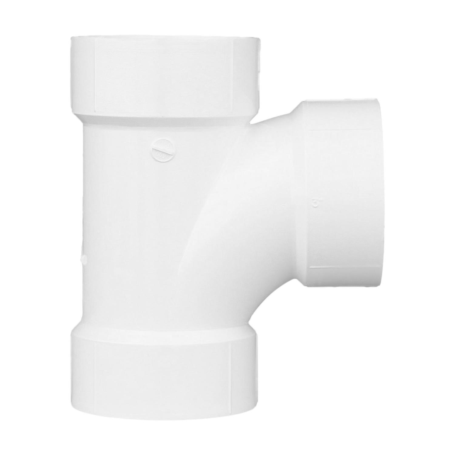 Charlotte Pipe 3 in. Hub X 3 in. D Hub PVC Sanitary Tee 1 pk