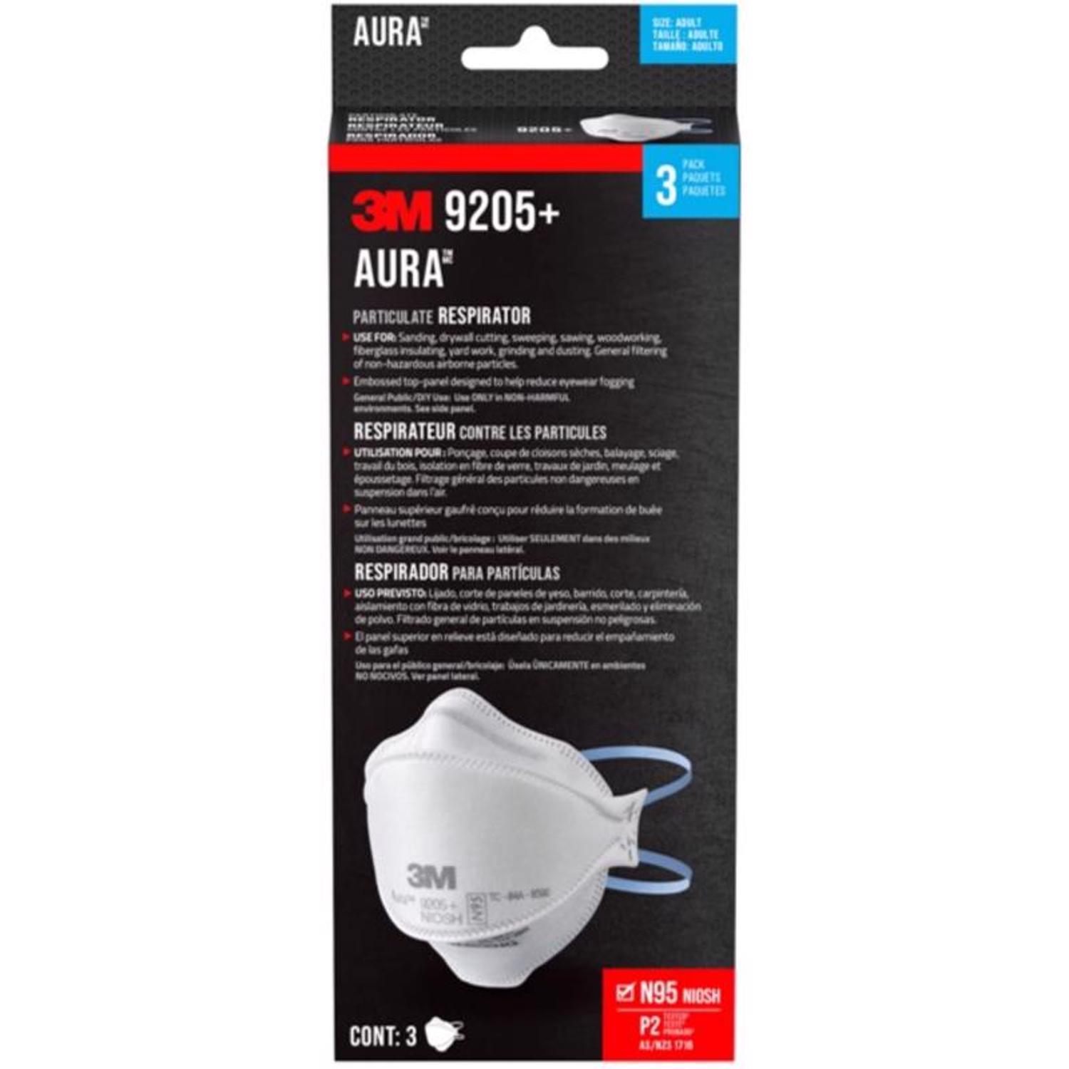 3M N95 Respirator Flat Fold White 3 pk