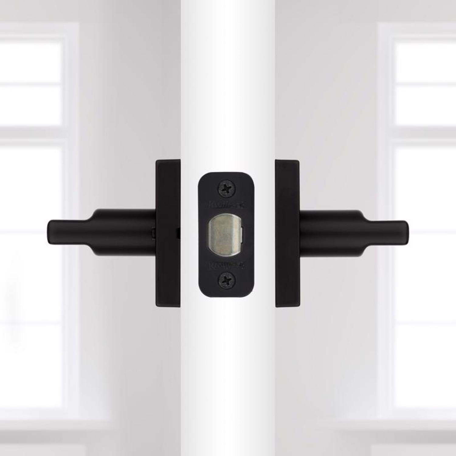Kwikset Halifax Matte Black Bed and Bath Lever Right or Left Handed