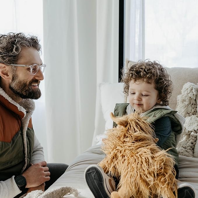 The Petting Zoo Highland Cow Plushie Stuffed Animal, Gifts for Kids, Wild Onez Wildlife Animals, Standing Cow Plush Toy, 12 in.