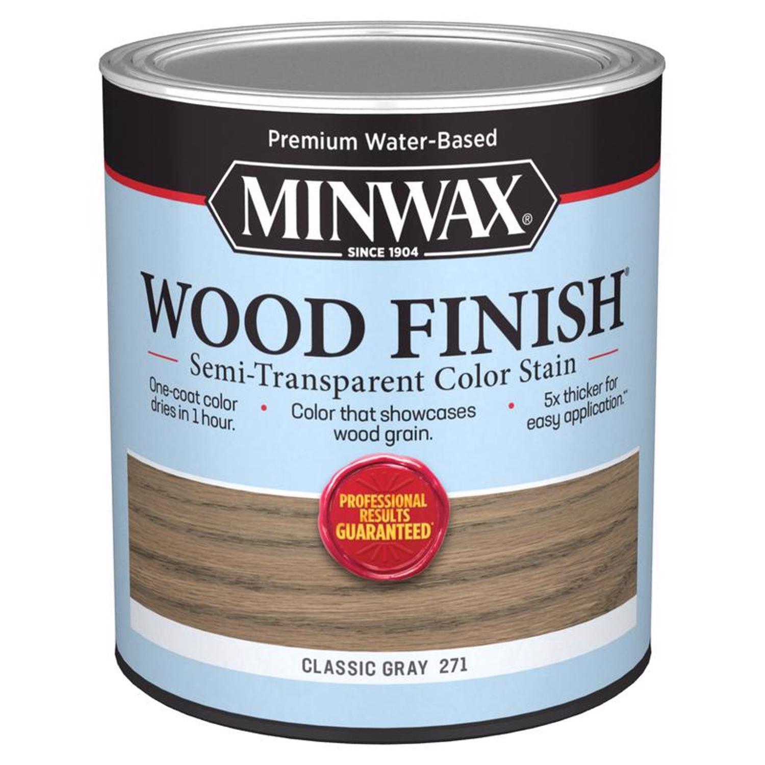 Minwax Wood Finish Water-Based Semi-Transparent Classic Gray Wood Stain 1 qt