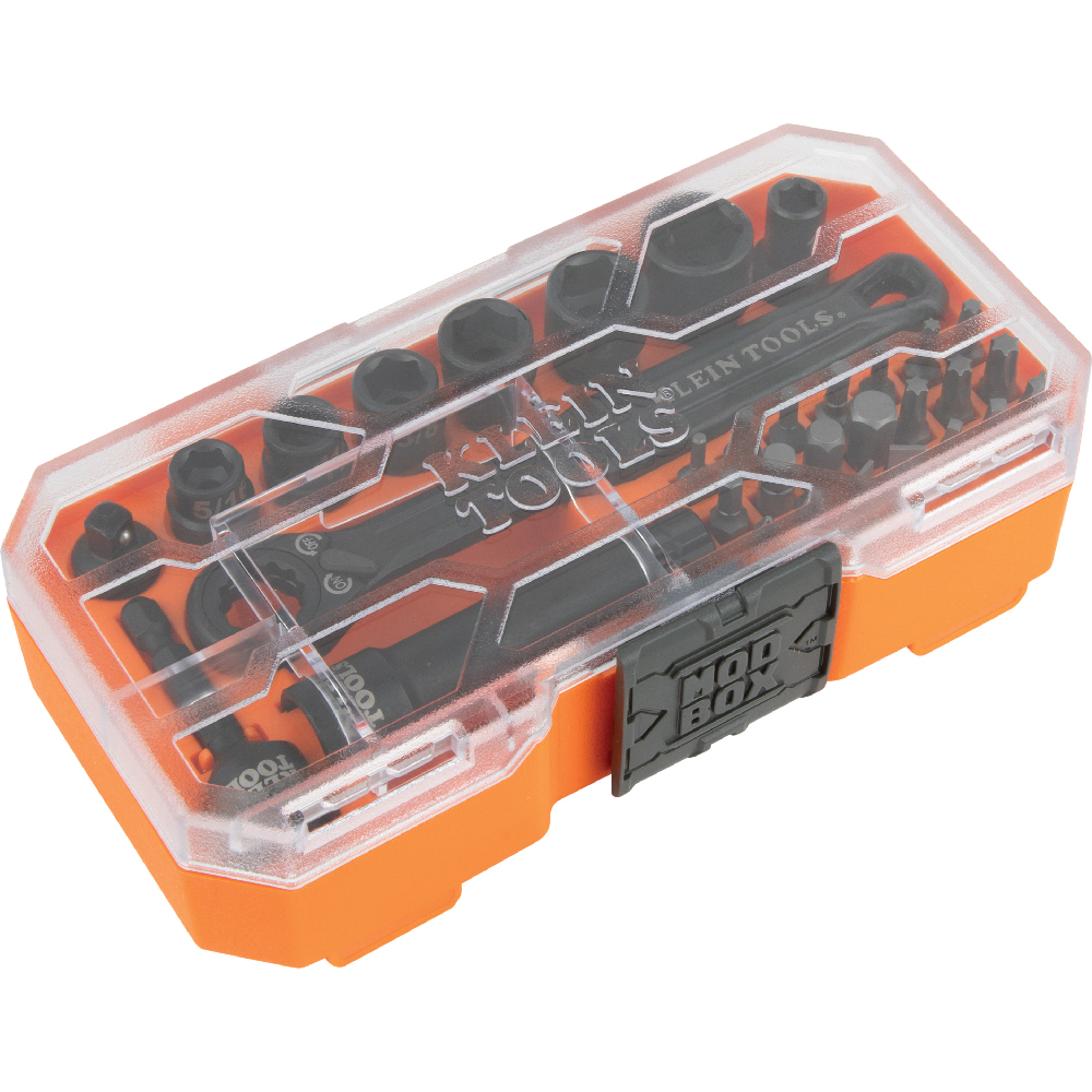 Klein KNECT 1/4-in. Drive Impact-Rated Pass Through Socket Set, 32-Piece
