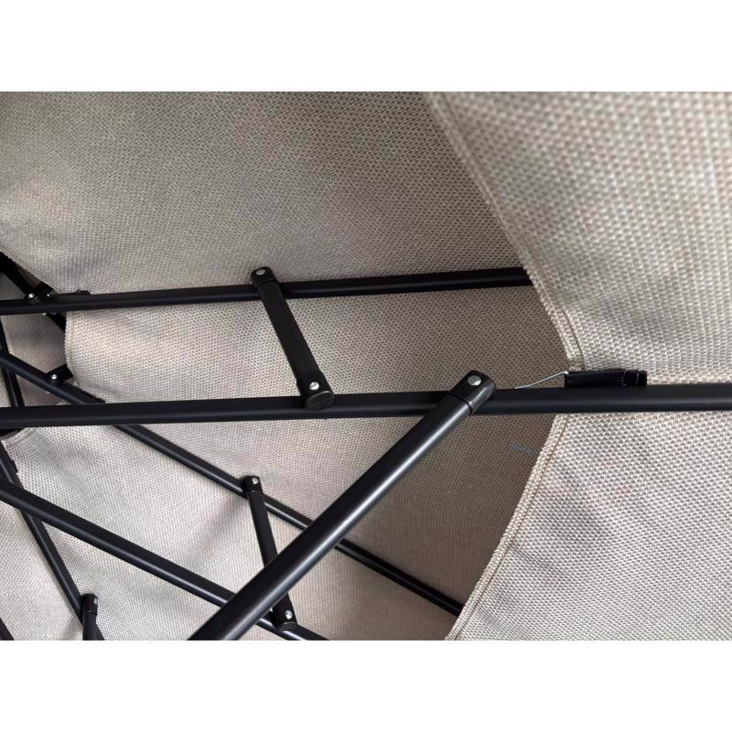 Living Accents Pagoda 9 ft. Tiltable Taupe Patio Umbrella
