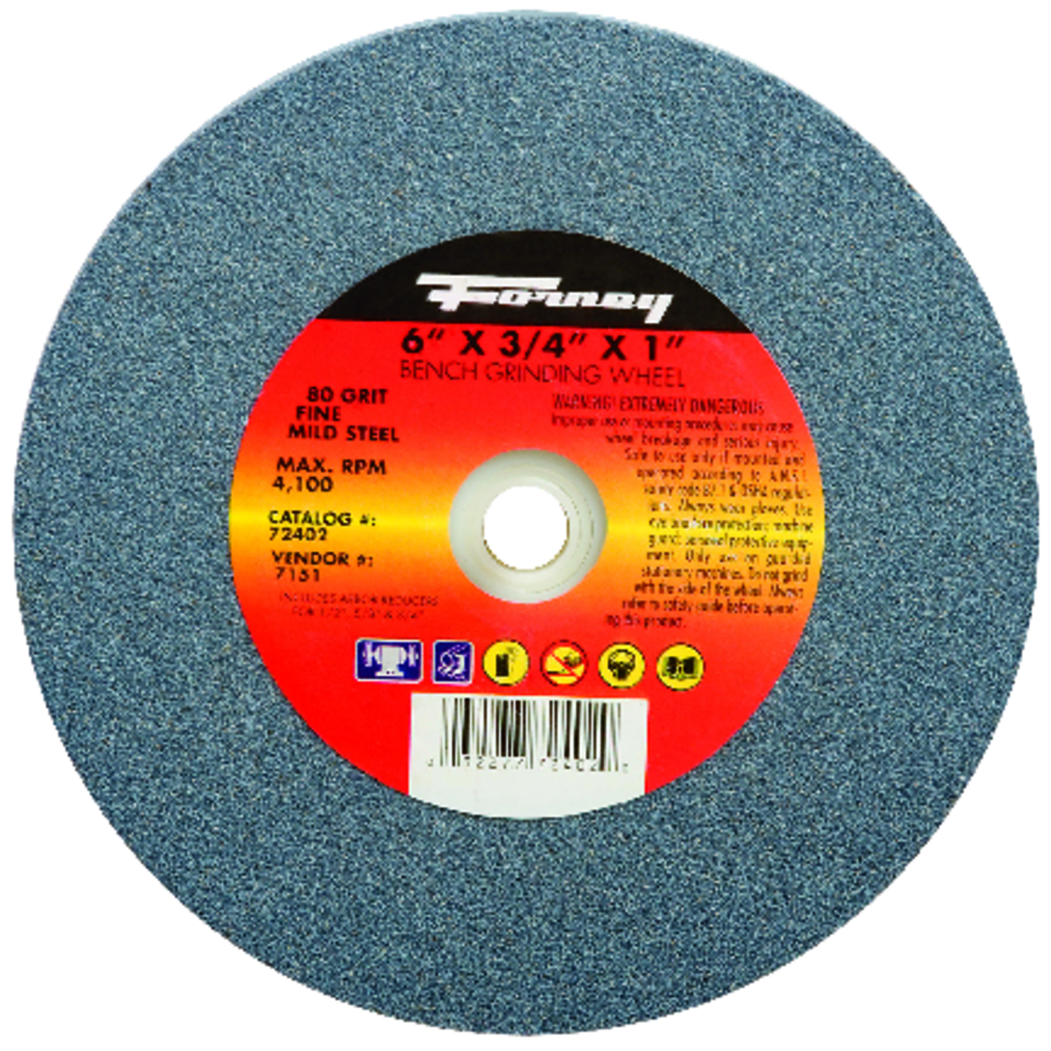 Forney 6 in. D X 1 in. in. Bench Grinding Wheel