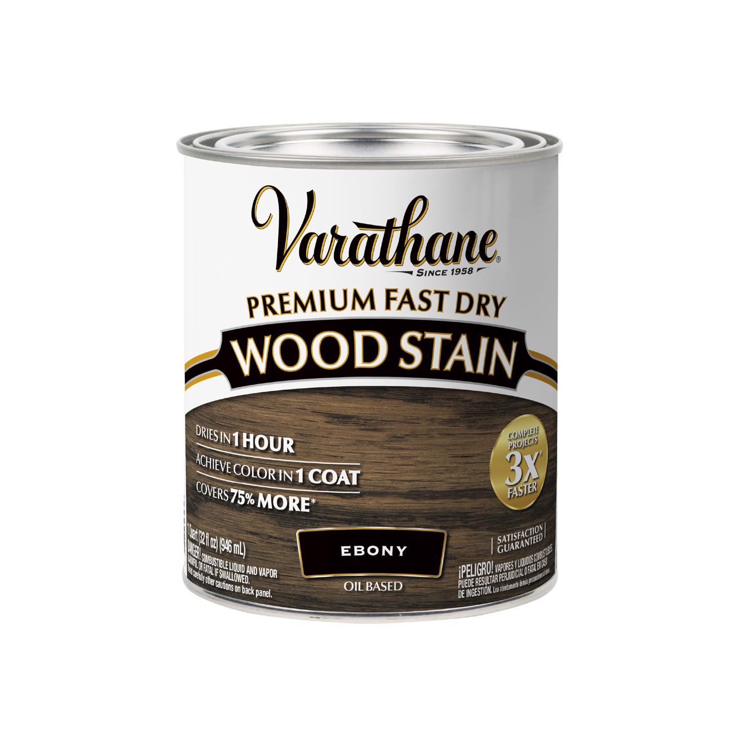Varathane Premium Semi-Transparent Ebony Oil-Based Urethane Modified Alkyd Fast Dry Wood Stain 1 qt