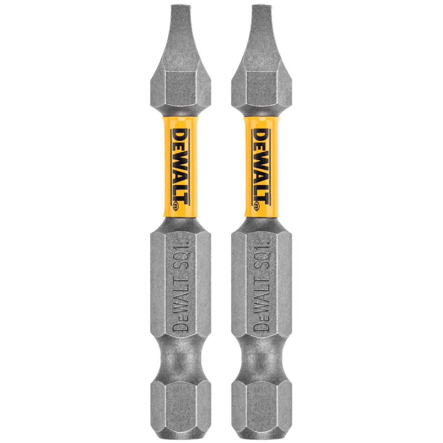DeWalt Max Fit Square #1 X 2 in. L Screwdriver Bit Steel 2 pk
