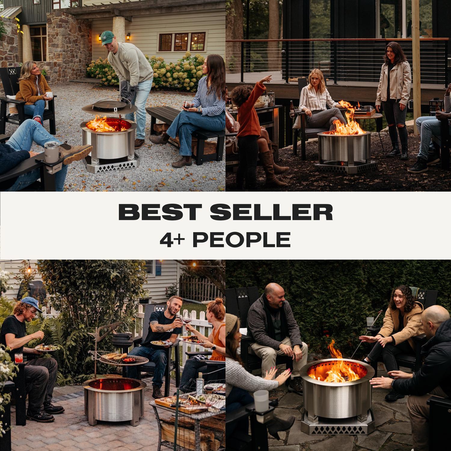 Breeo X Series 24 Stainless Smokeless Fire Pit 24 in. W Stainless Steel Outdoor Round Wood Fire Pit