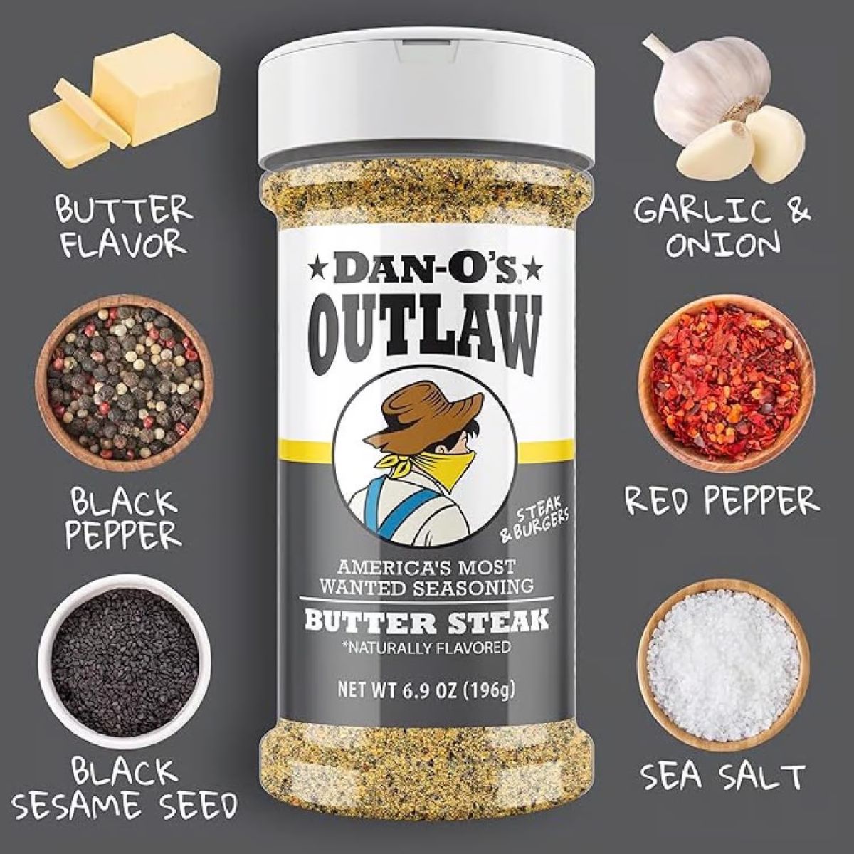 Dan-O's Outlaw Butter Steak BBQ Seasoning 6.9 oz.