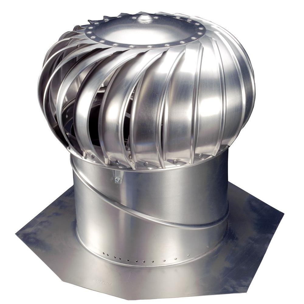 Vent Turbine w/Base Aluminum Mill 14"