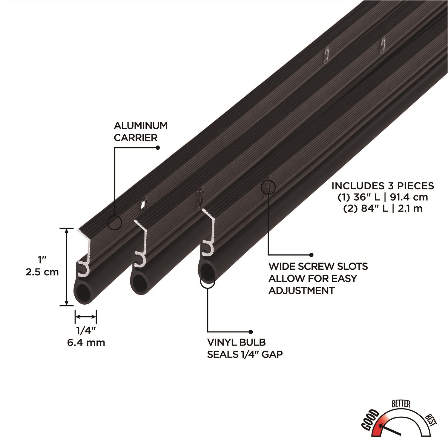 M-D Building Products Bronze Aluminum/Vinyl Weatherstrip Set For Doors 36 in. L X 0.25 in.