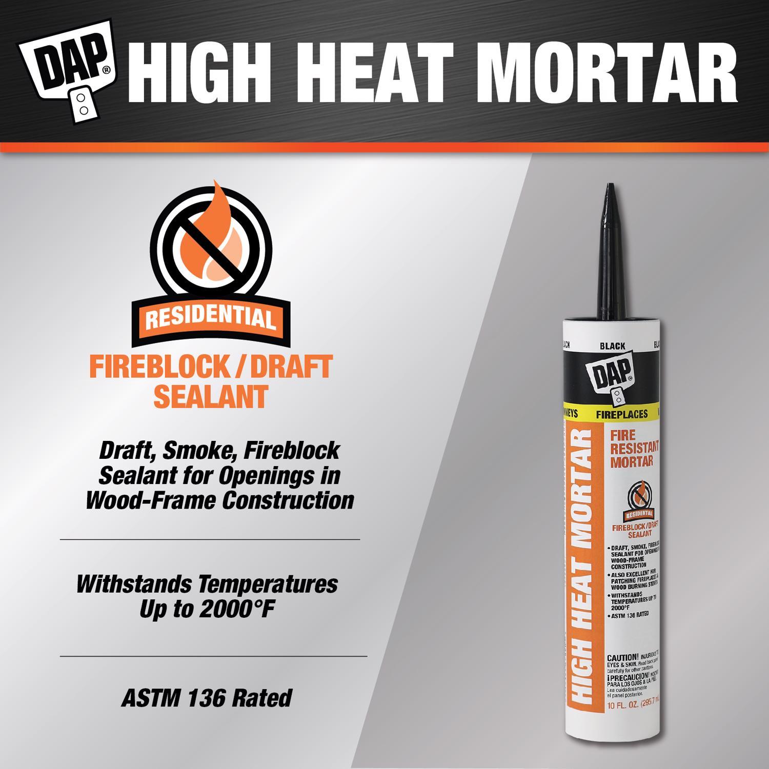 DAP Black Silicate High Heat Heat-Resistant Caulk 10.1 oz