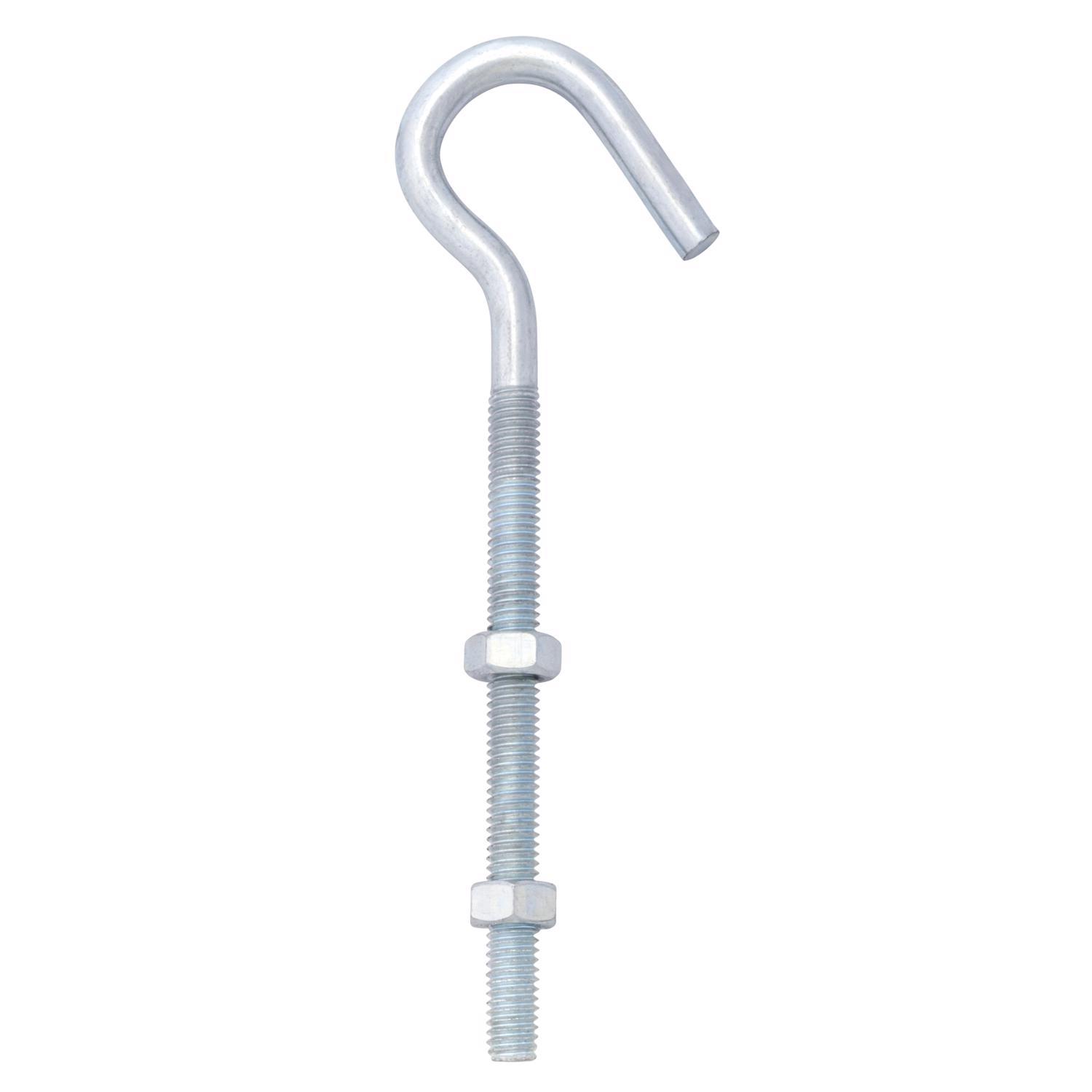 Hampton Medium Zinc-Plated Silver Steel 6 in. L Clothesline Bolt Hook 160 lb 1 pk