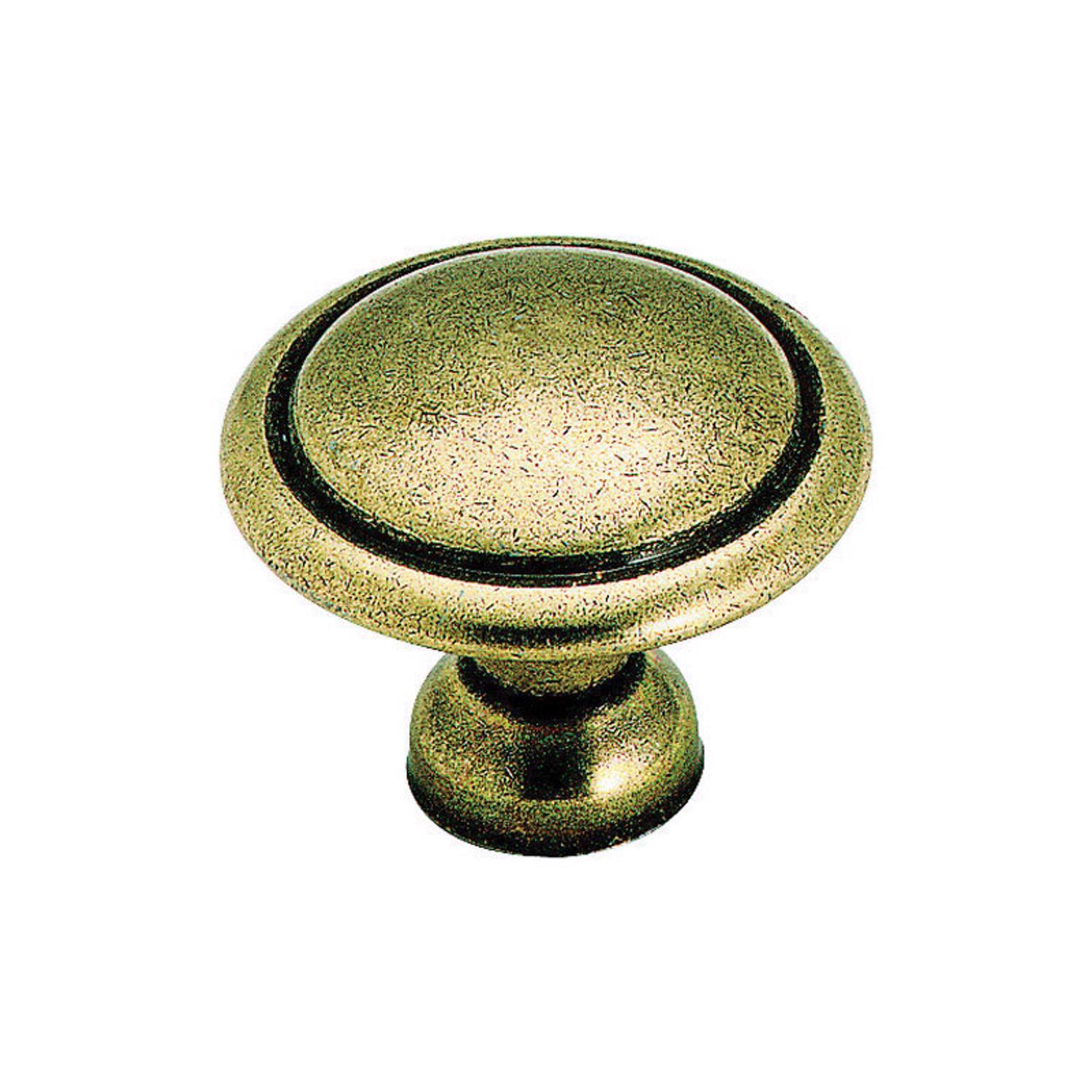 Amerock Allison Round Cabinet Knob 1-3/8 in. D 1 in. Antique Brass 1 pk