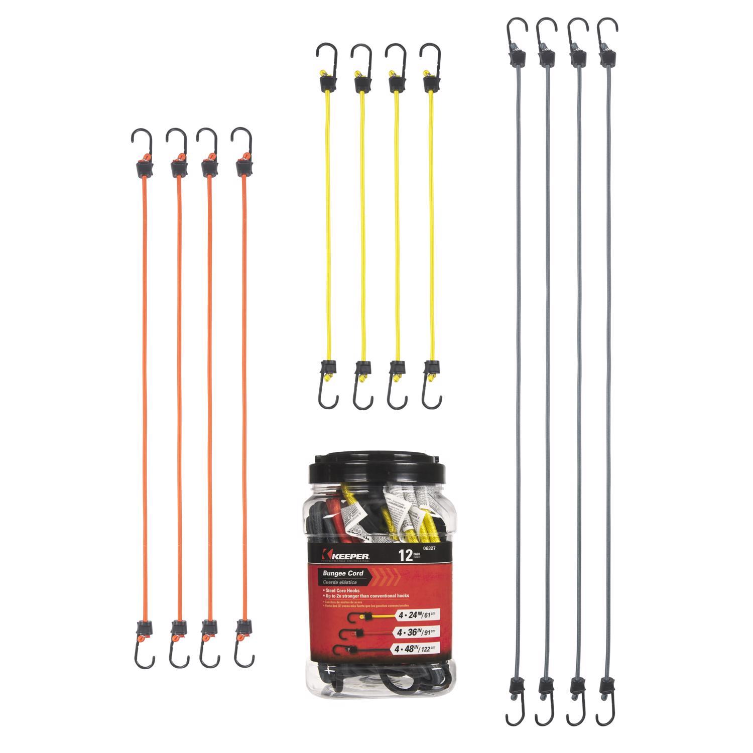 Keeper Assorted Bungee Cord Set 24 in. L X 0.315 in. 12 pk