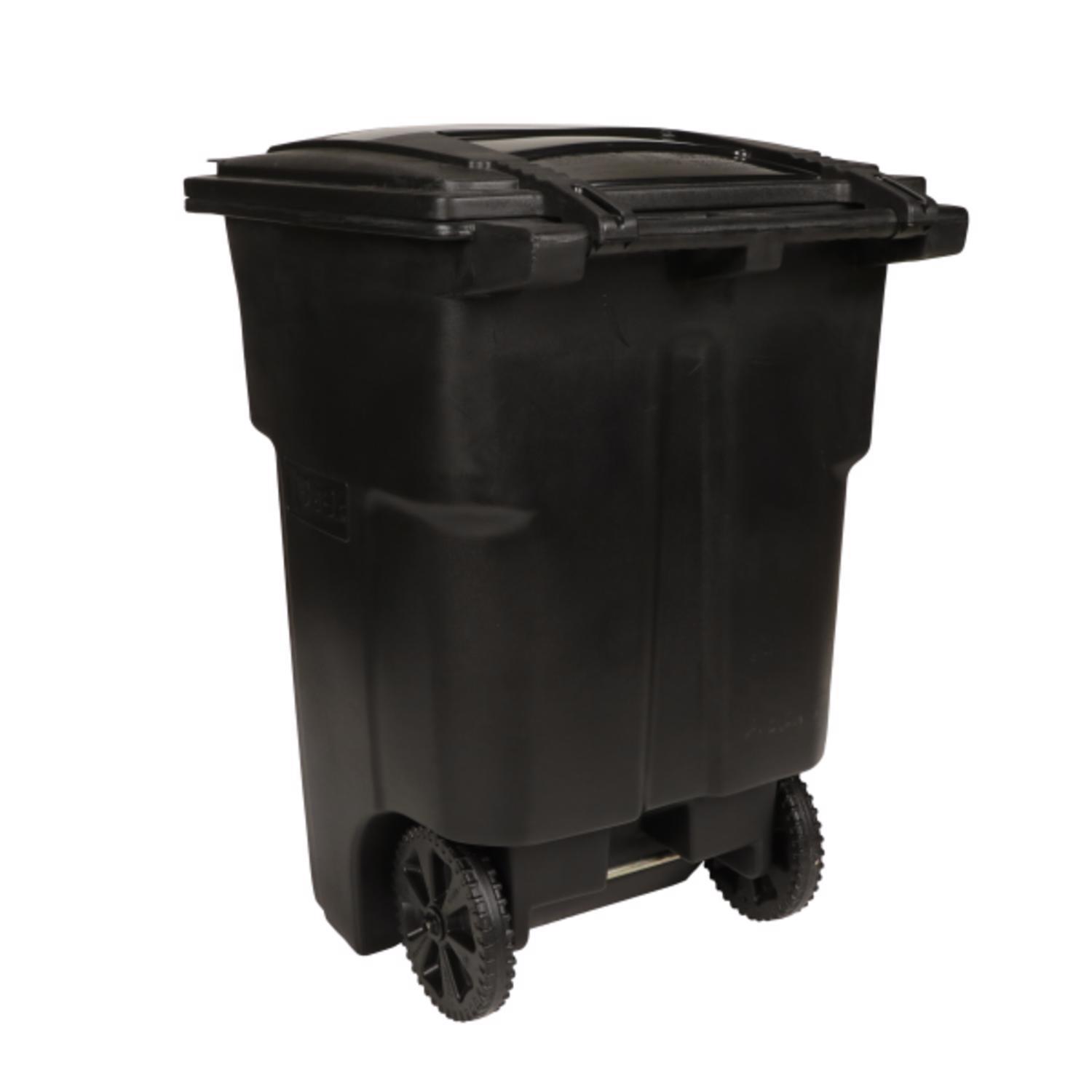 Toter 96 gal Black Polyethylene Wheeled Garbage Can Lid Included