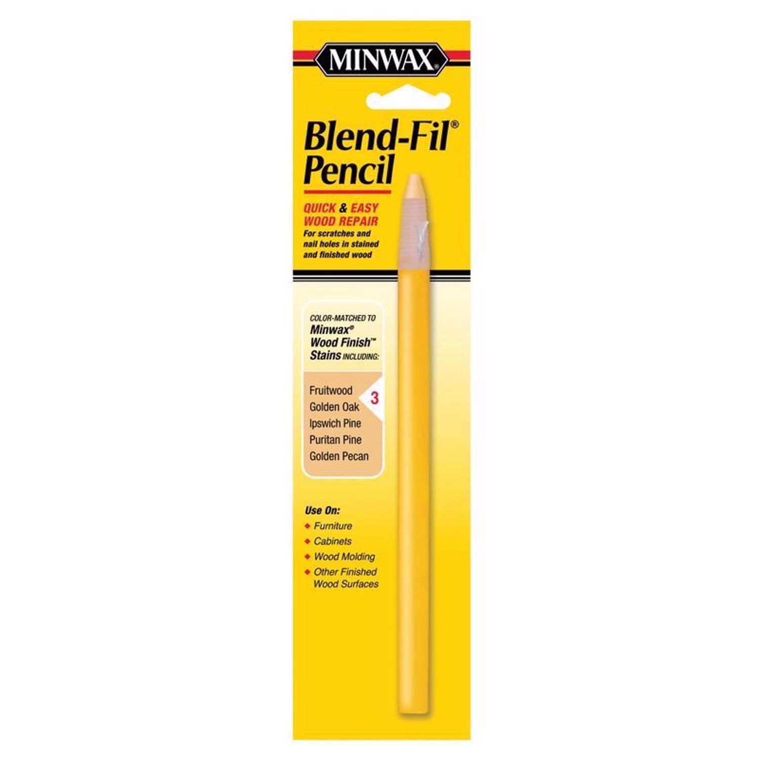 Minwax Blend-Fil No.3 Fruitwood, Golden Oak Wood Pencil 0.8 oz
