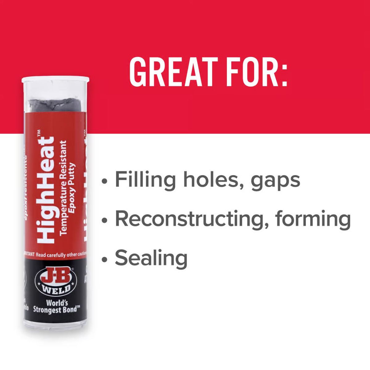 J-B Weld High Heat High Strength Automotive Epoxy Putty 2 oz.