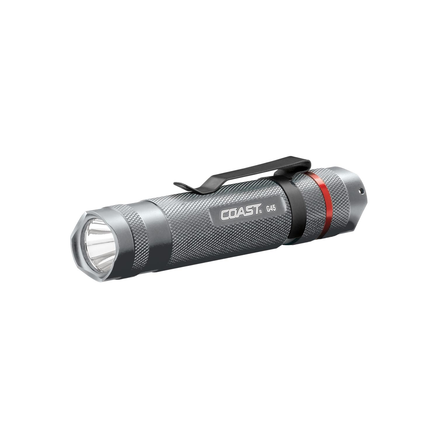 Coast G45 385 lm Silver LED Flashlight AAA Battery