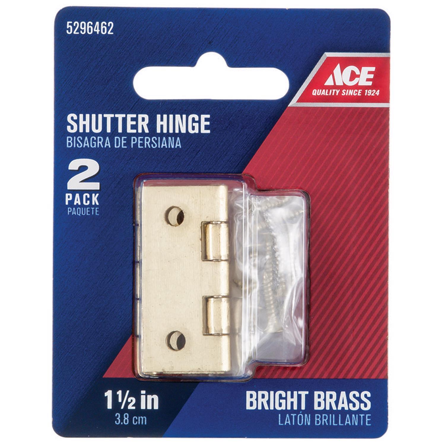 Ace 1-1/2 in. L Bright Brass Shutter Hinge 2 pk