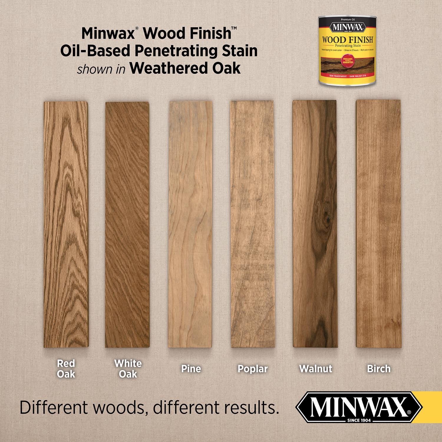 Minwax Wood Finish Semi-Transparent Weathered Oak Oil-Based Penetrating Wood Stain 1 qt