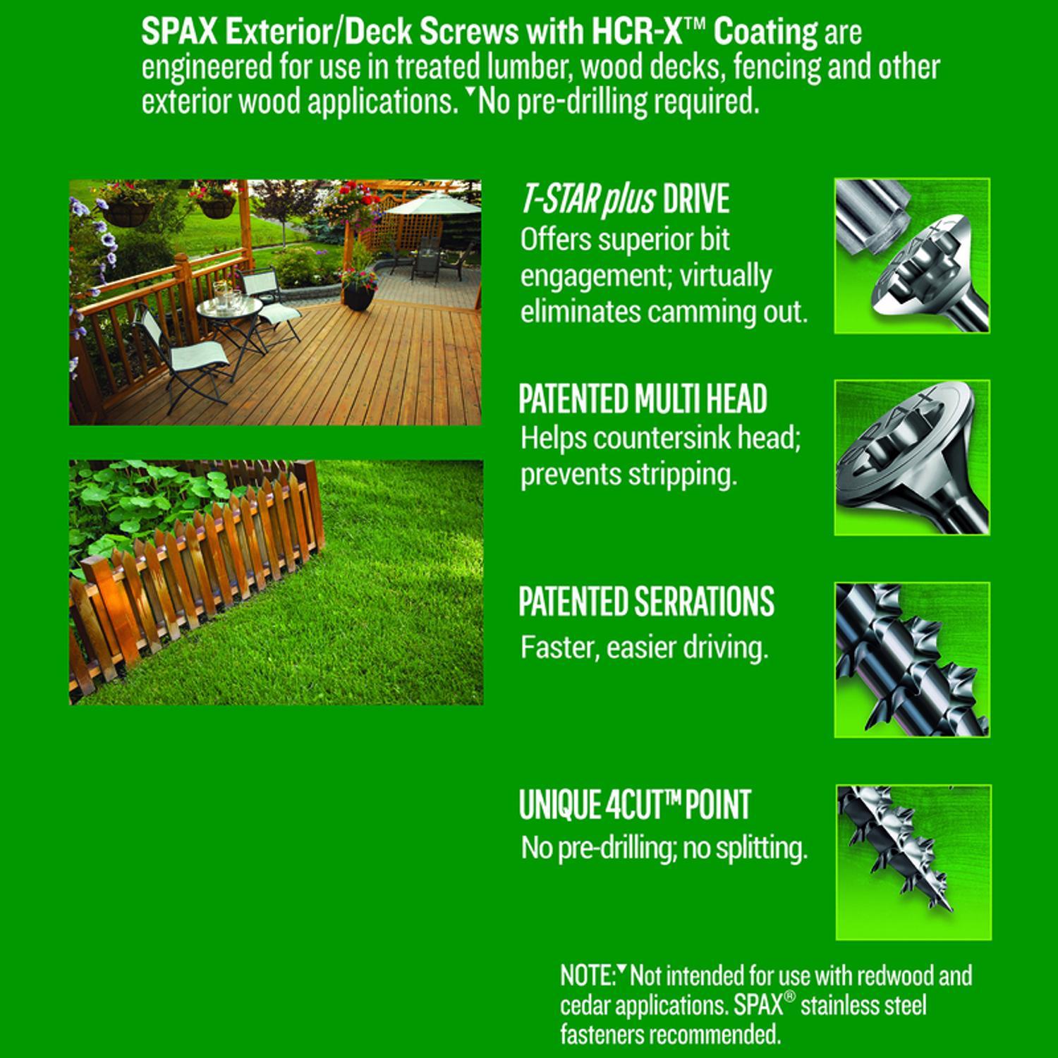 SPAX No. 14 in. X 3-1/2 in. L Gray Star Flat Head Deck Screws 10 pk