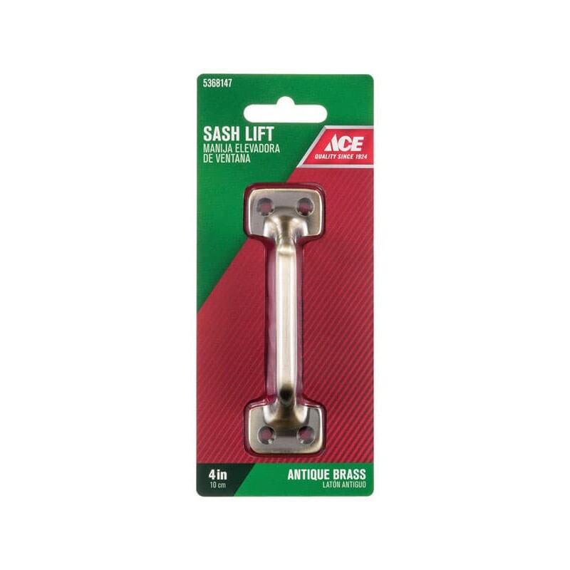 Ace 4 in. L Antique Brass Brass Universal Sash Lift Handle 1 pk