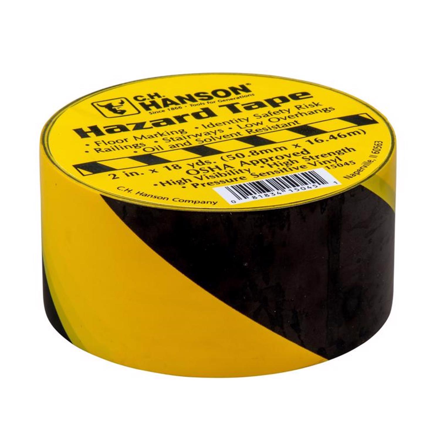 C.H. Hanson 54 ft. L X 2 in. W Plastic Stripe Floor Marking Tape Black/Yellow