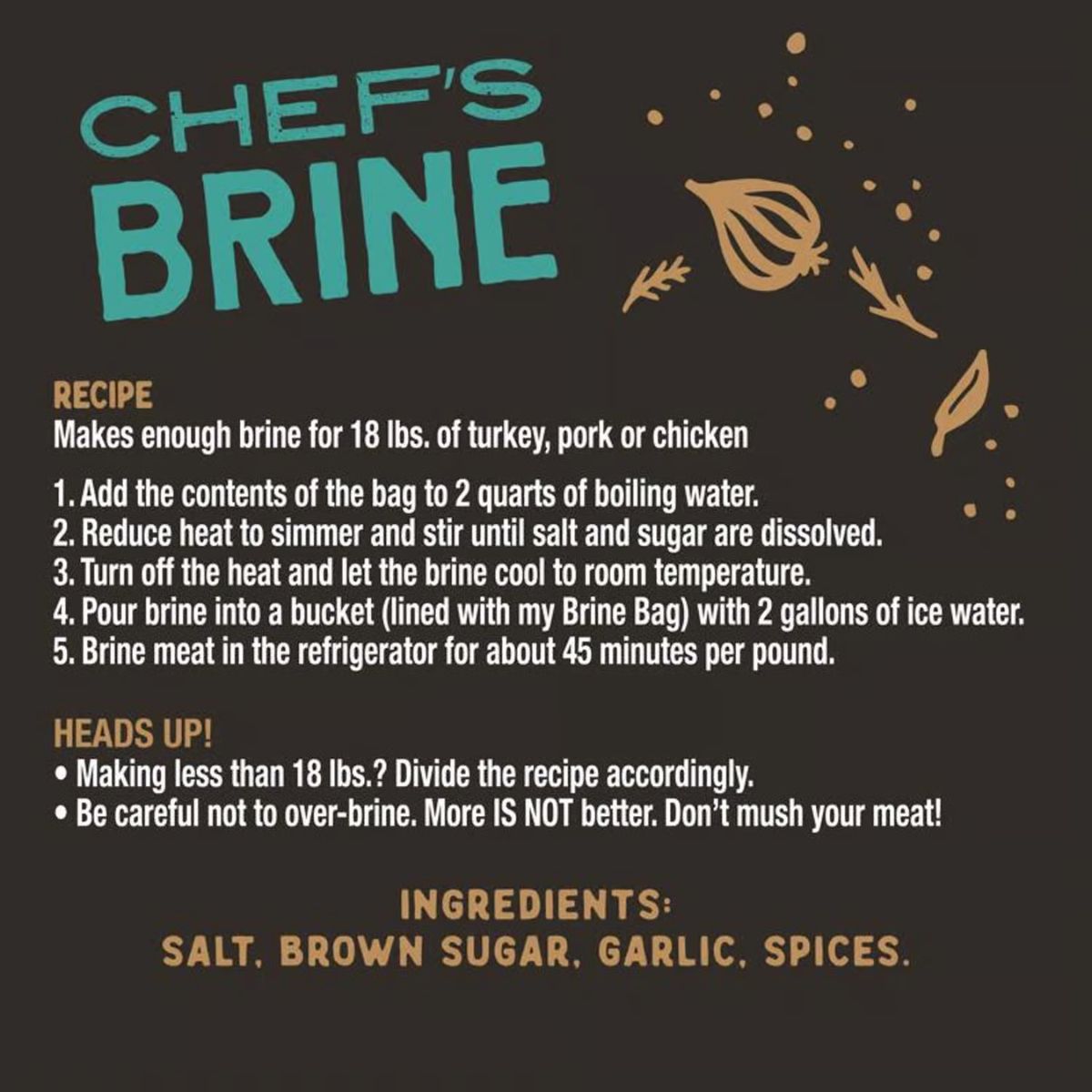Chef J's BBQ Provisions Chefs Brine Brine Mix 16 oz.
