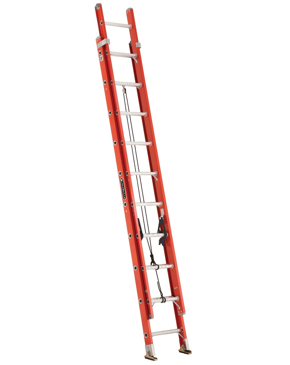 20 ft Louisville FE3220 Fiberglass Extension Ladder, Type IA, 300 lb Load Capacity