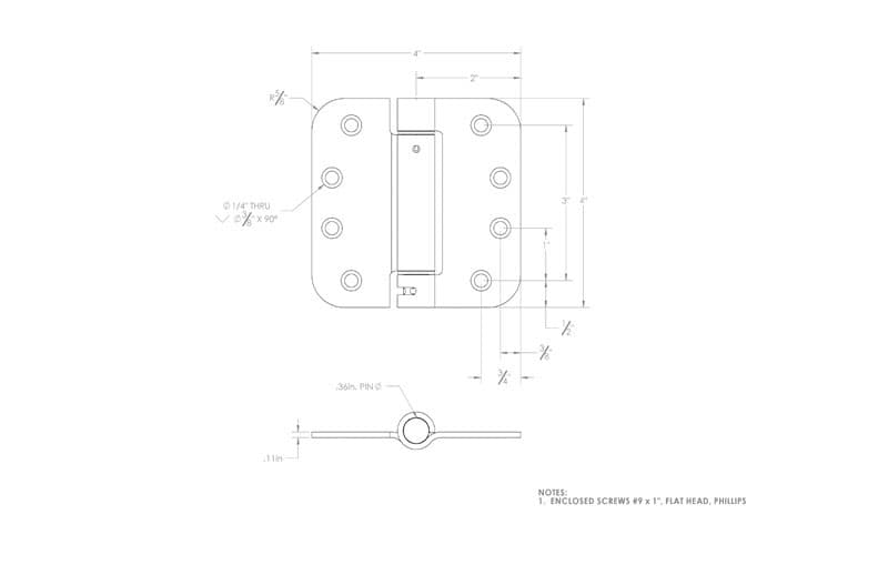 Ace 4 in. L Satin Brass Self Closing Hinge 1 pk