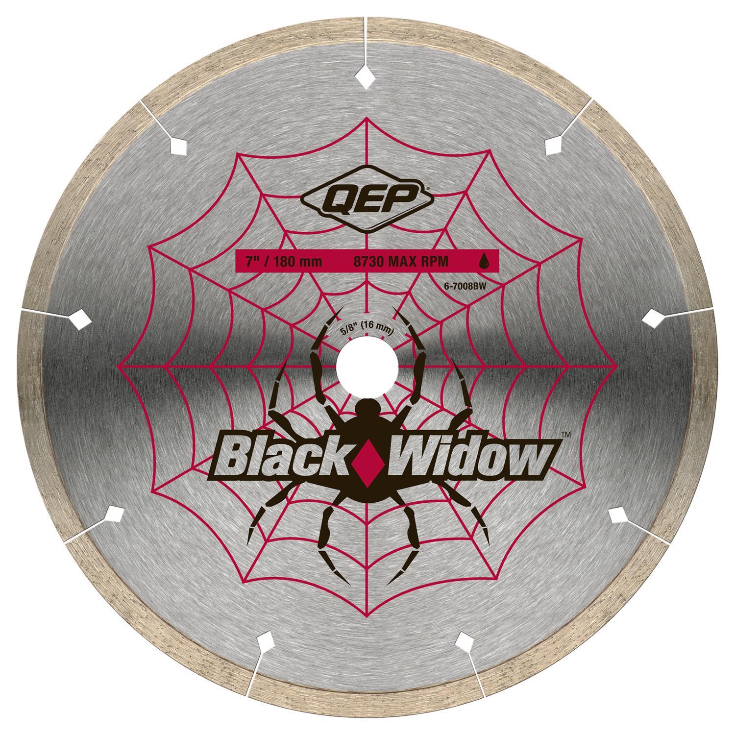 QEP Black Widow 7 in. D X 5/8 in. Steel Continuous Rim Diamond Saw Blade 1 pc