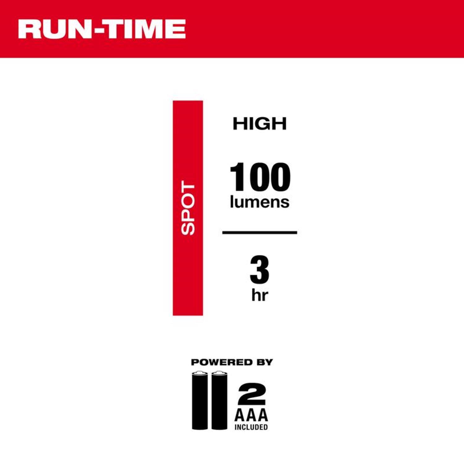 Milwaukee TRUEVIEW 100 lm Black/Red LED Pen Light AAA Battery