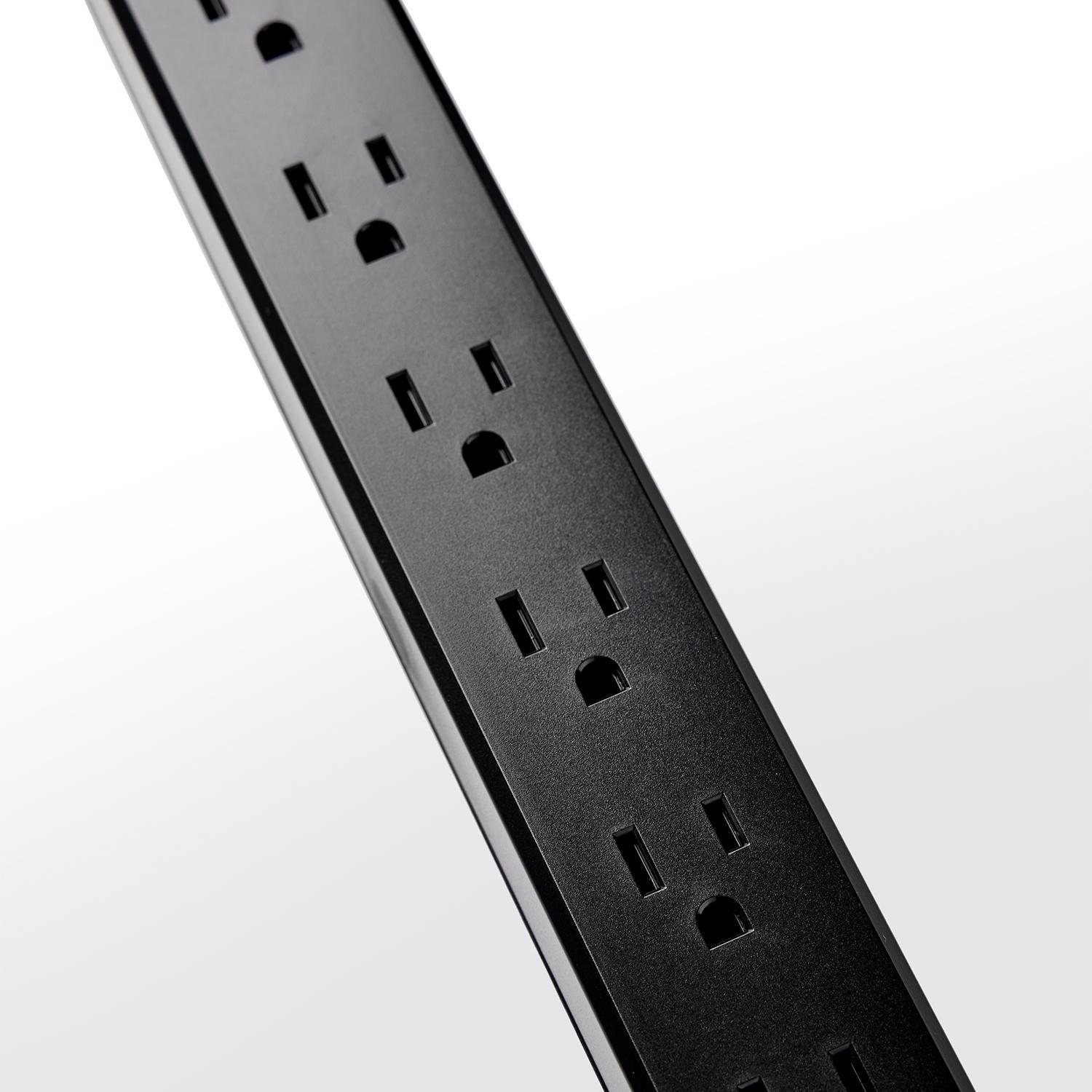 Charg SurgeSwap 9 ft. L 6 outlets Power Strip w/Surge Protection Black 1000 J