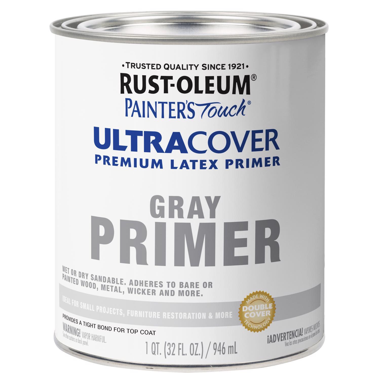 Rust-Oleum Painter's Touch Gray Flat Water-Based Acrylic Ultra Cover Primer 1 qt