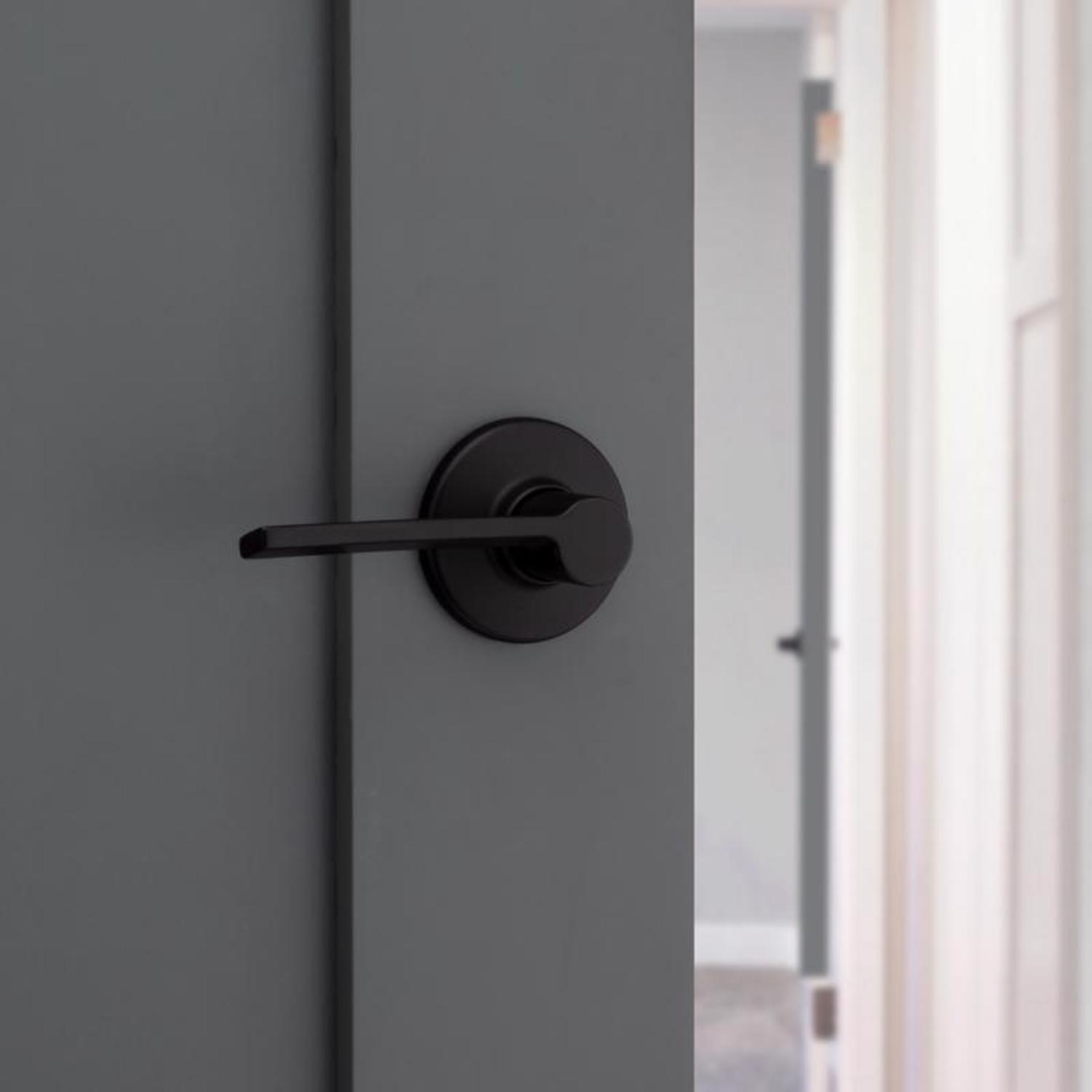 Kwikset Ladera Matte Black Passage Lever Right or Left Handed