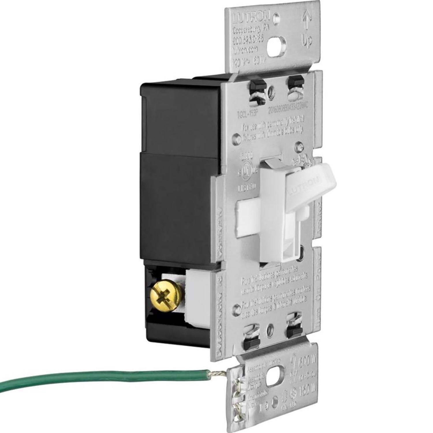 Lutron Toggler White 150 W 3-Way Dimmer Switch 1 pk