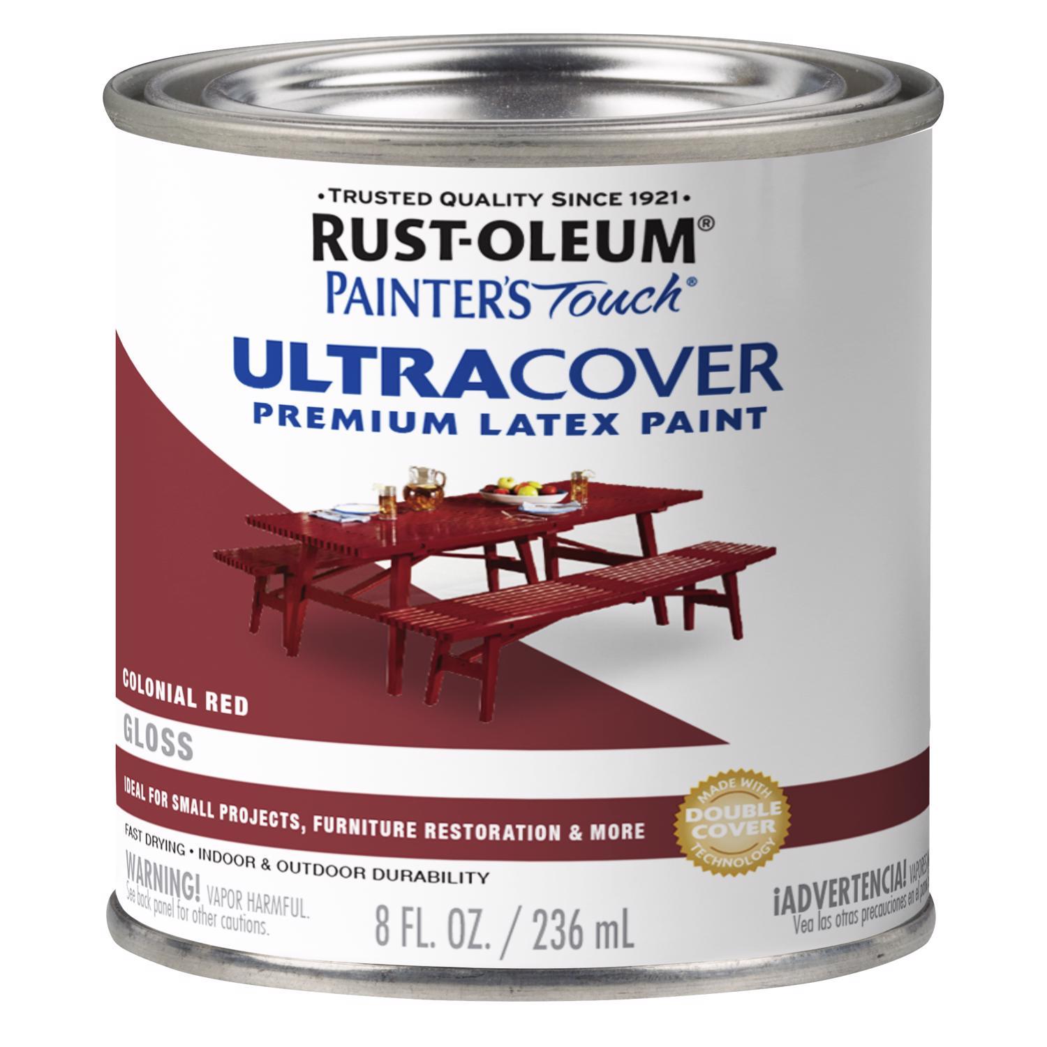 Rust-Oleum Painters Touch Ultra Cover Gloss Colonial Red Water-Based Acrylic Ultra Cover Paint 0.5 p
