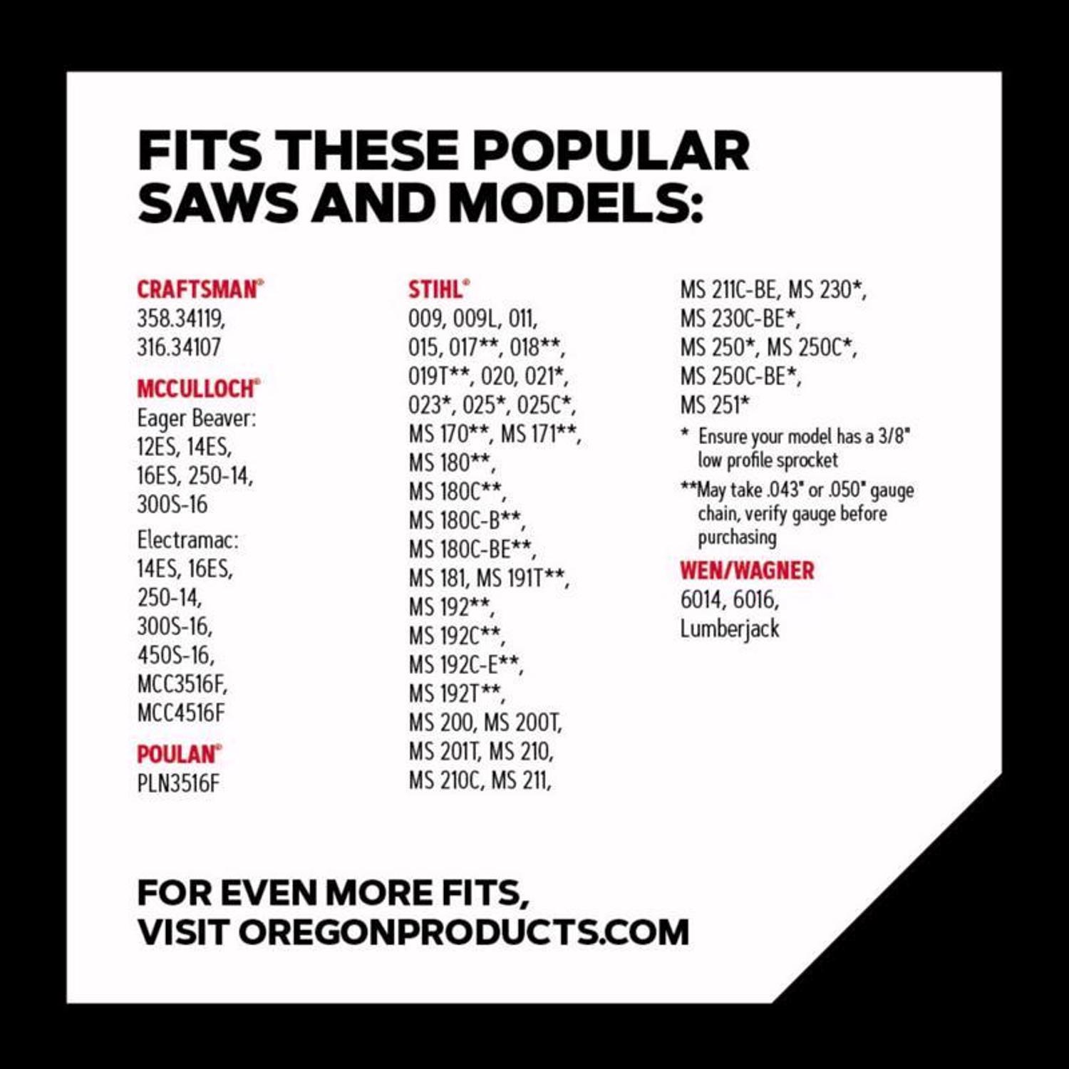 Oregon VersaCut T55 16 in. Chainsaw Chain 55 links