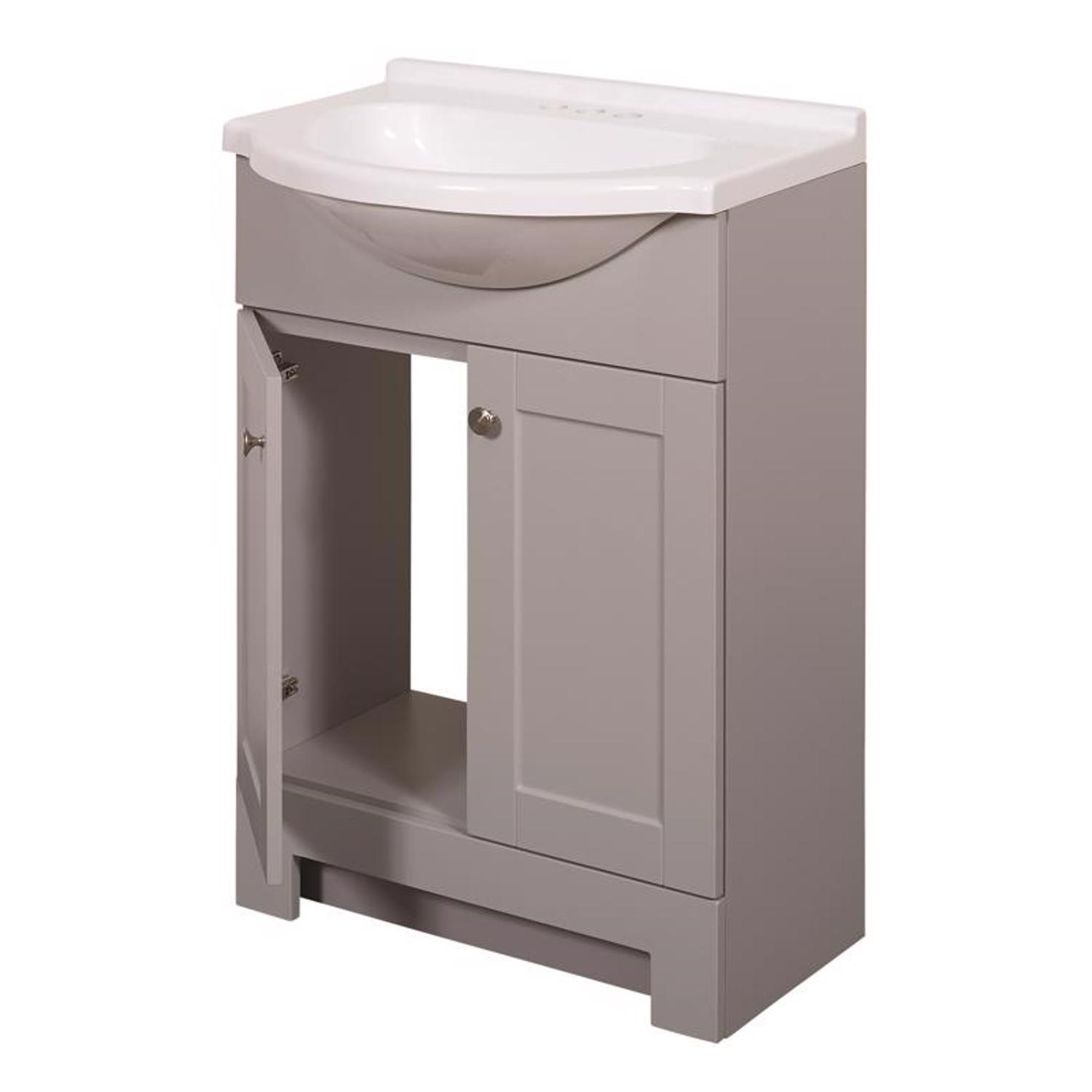 Zenna Home Single Gray Bathroom Vanity 24 in. W X 16 in. D X 35.5 in. H