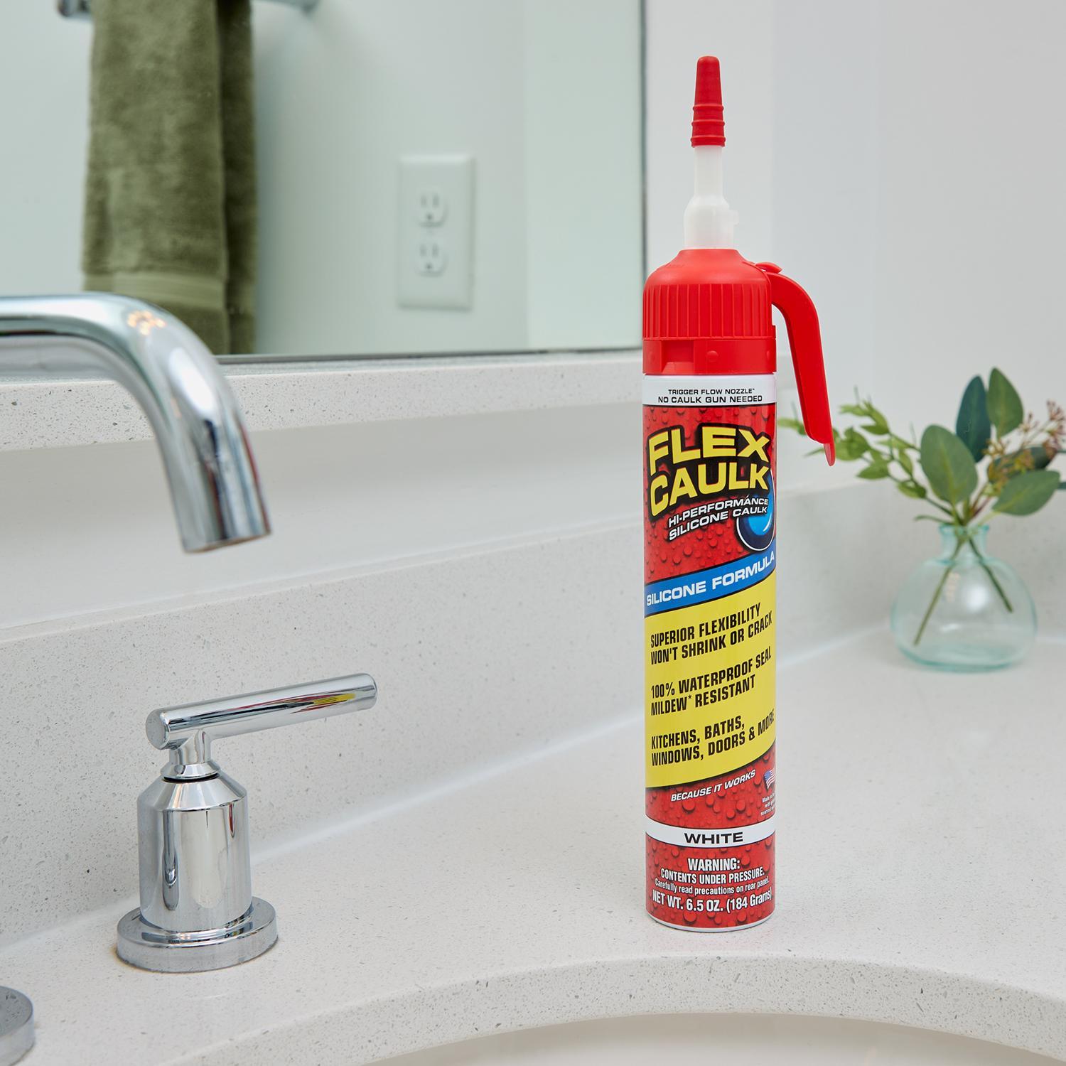 Flex Seal Family of Products Flex Caulk White Silicone All Purpose Caulk Sealant 6.5 oz.