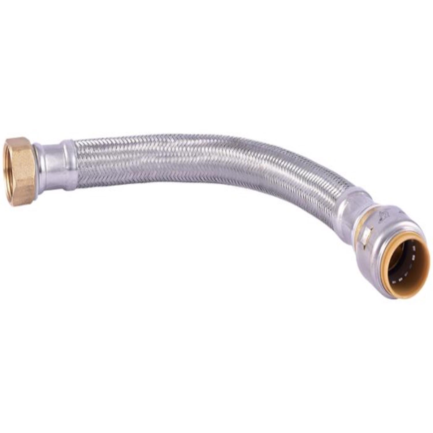 SharkBite 3/4 in. Push Fit X 3/4 in. D FIP 18 in. Stainless Steel Supply Line