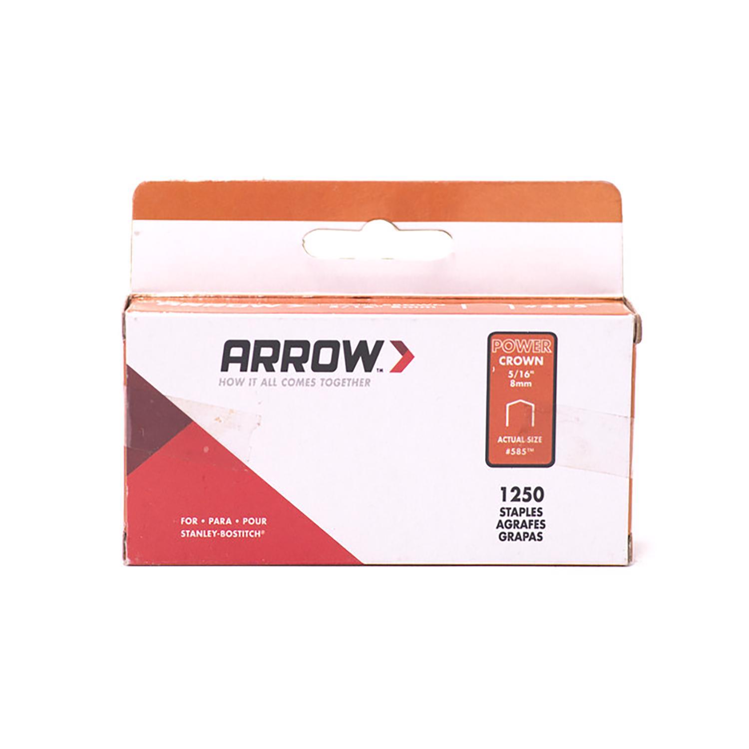 Arrow #587 3/8 in. W X 5/16 in. L 18 Ga. Power Crown Standard Staples 1250 pk