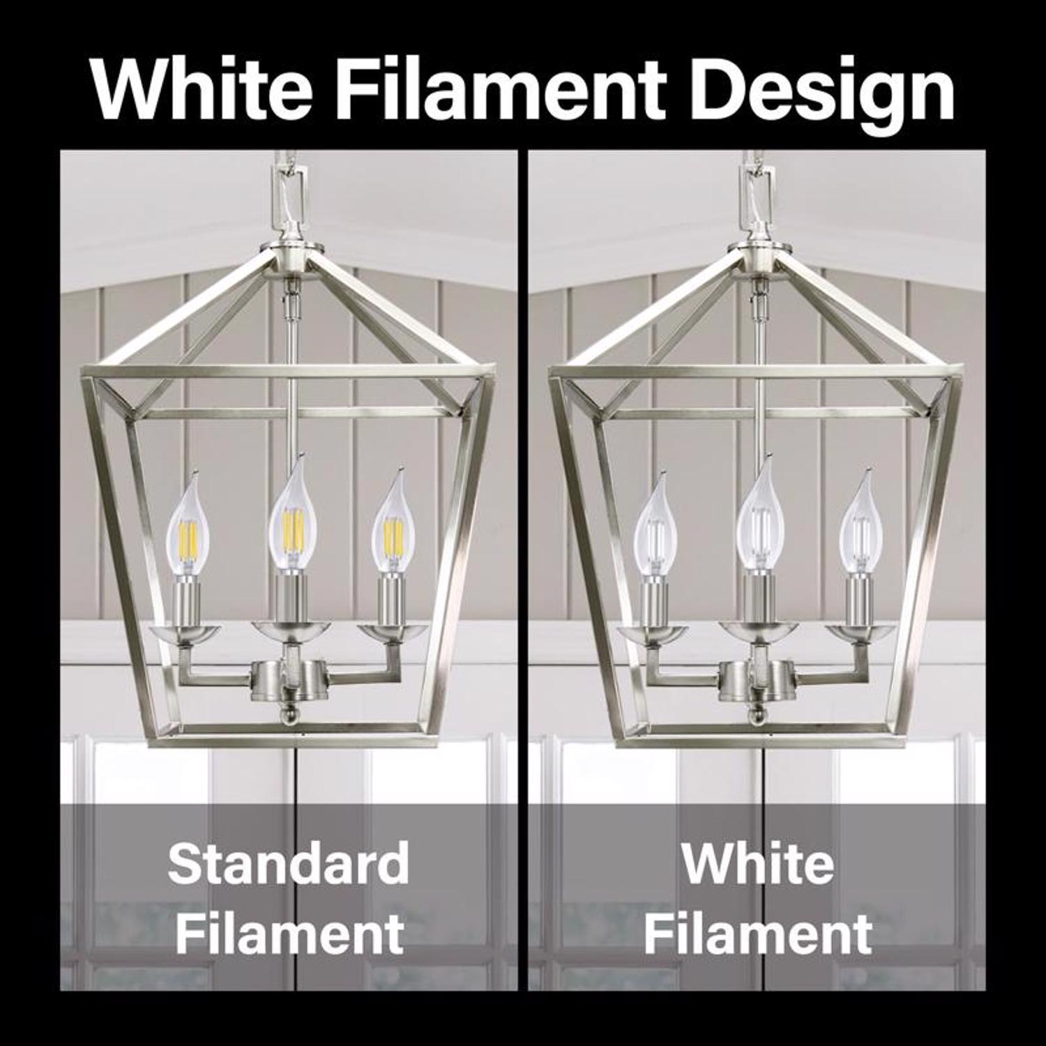 Feit White B10 E12 (Candelabra) Filament LED Bulb Soft White 40 Watt Equivalence 2 pk