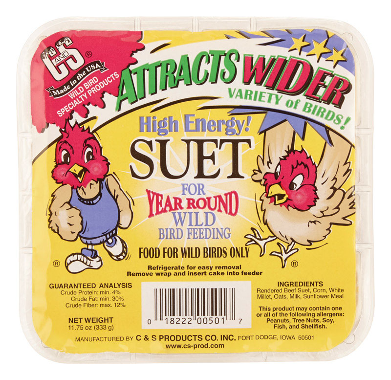 C&S Products Assorted Species Beef Suet Wild Bird Food 11.75 oz