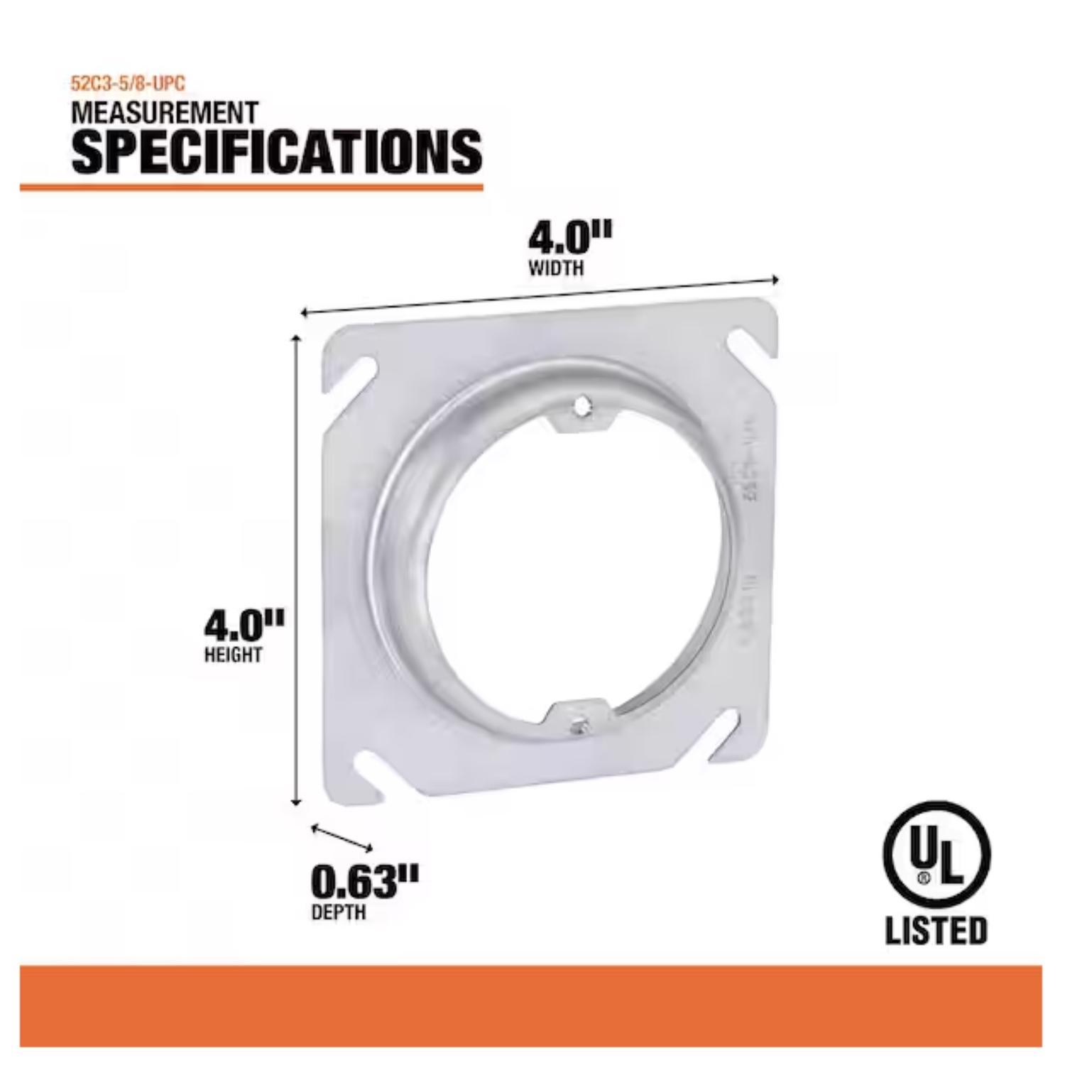 Southwire Square Steel 1 gang 4 in. H X 4 in. W Box Cover