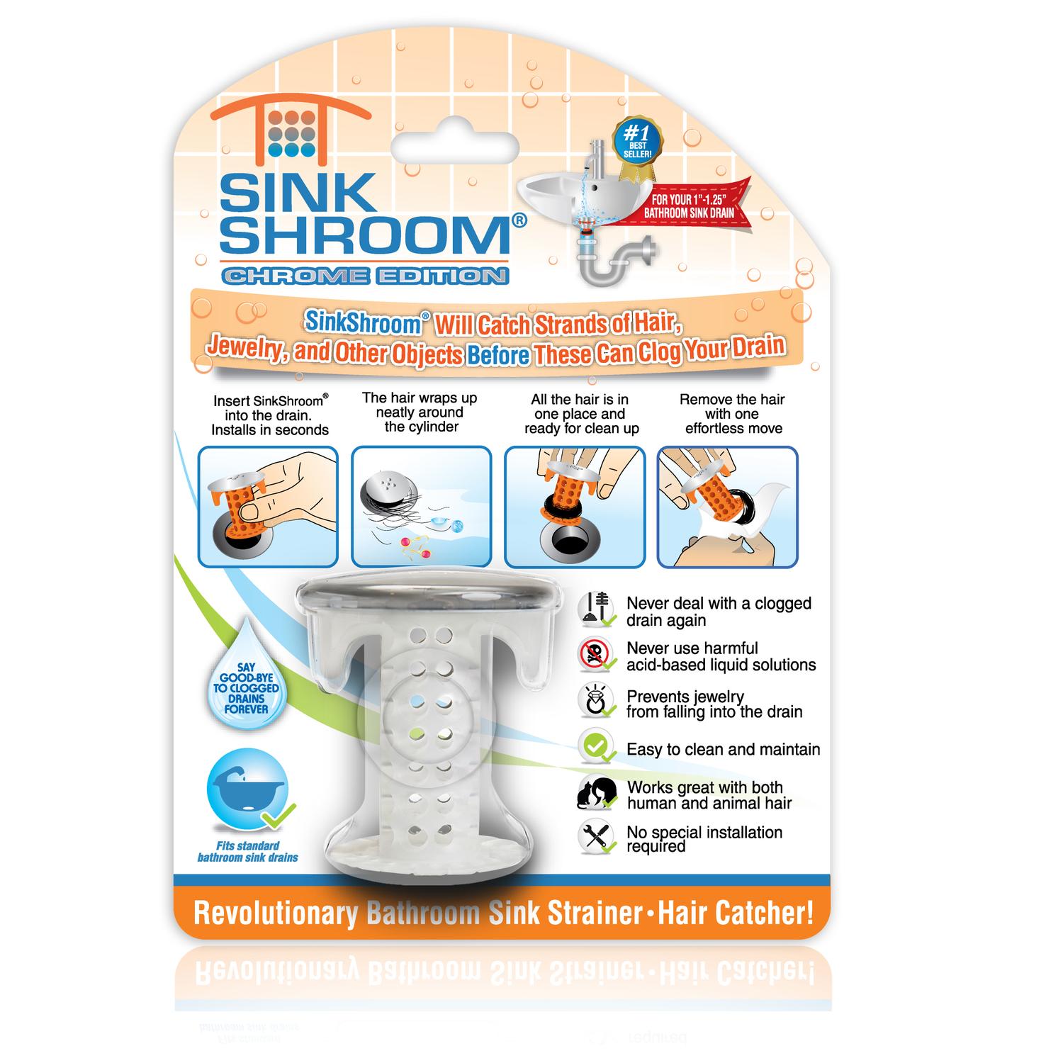 SinkShroom Chrome Plastic Hair Catcher