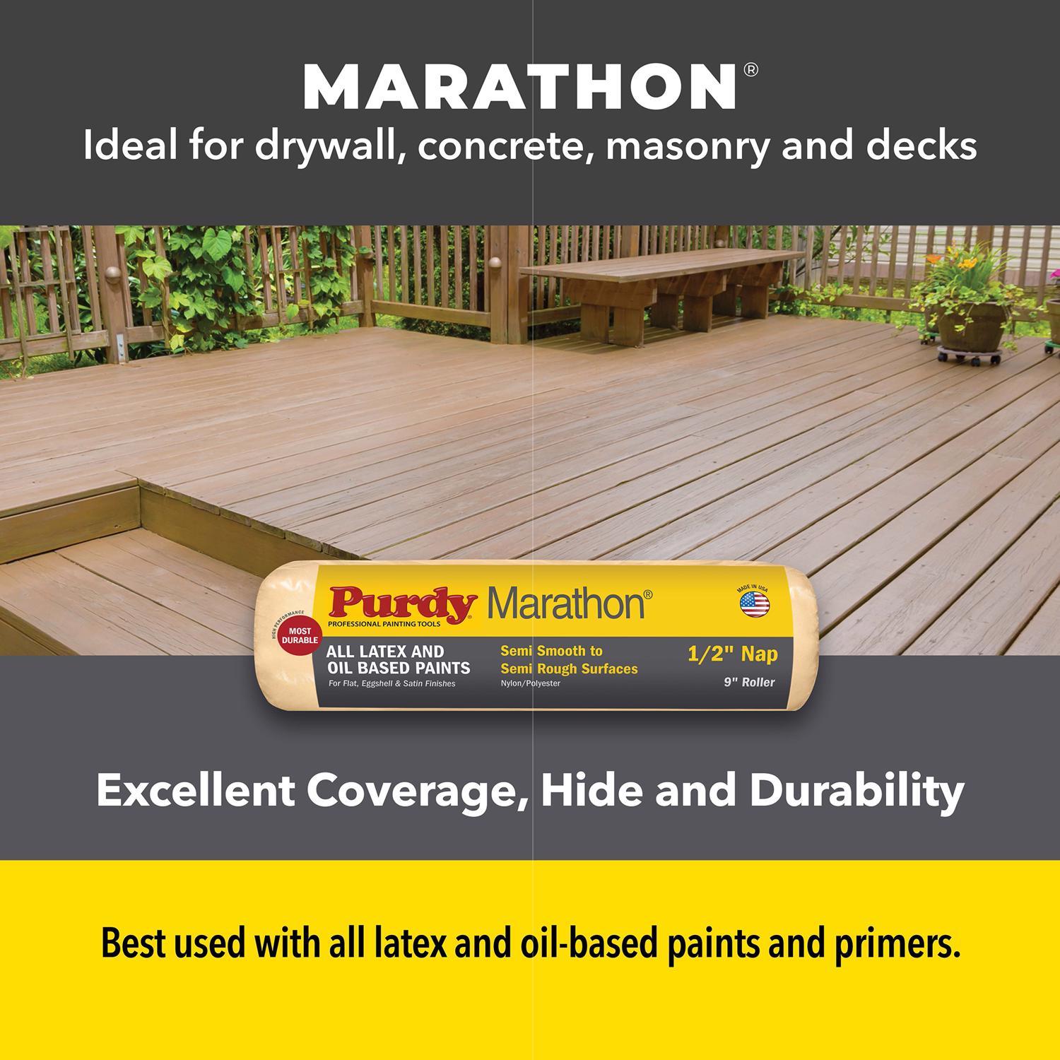 Purdy Marathon Nylon/Polyester 9 in. W X 1/2 in. Paint Roller Cover 1 pk