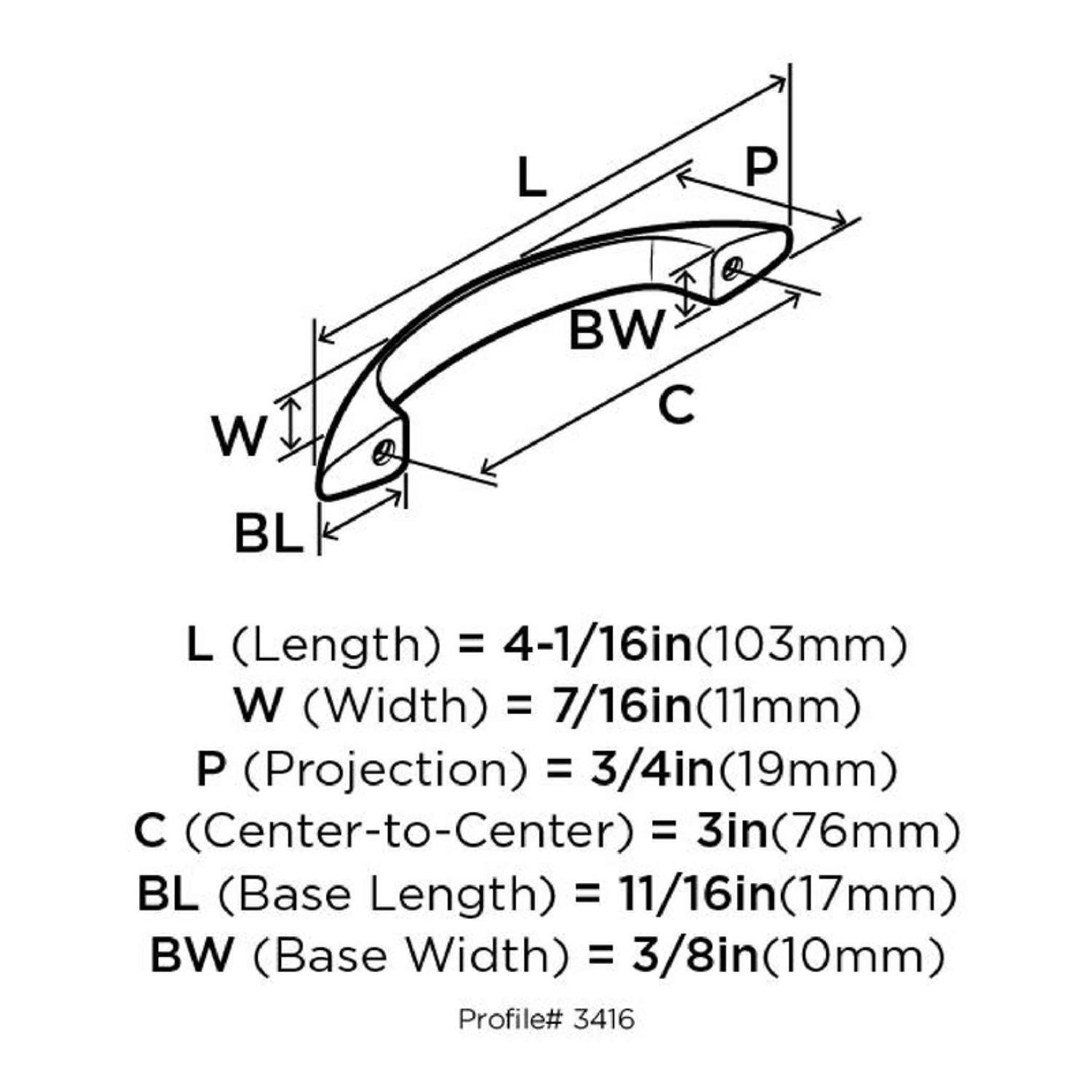 Amerock Allison Arch Cabinet Pull 3 in. Polished Chrome 1 pk