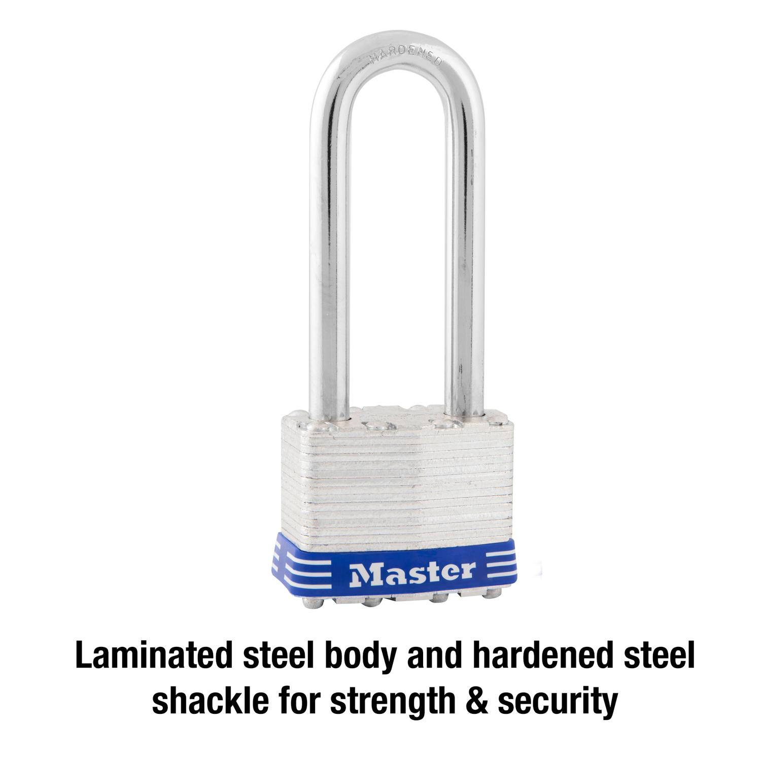 Master Lock 1-3/4 in. W Laminated Steel Ball Bearing Locking Exterior Padlock
